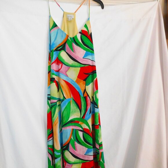Nicole Miller NY Abstract Print Maxi Dress Size Medium NEW - Picture 1 of 7